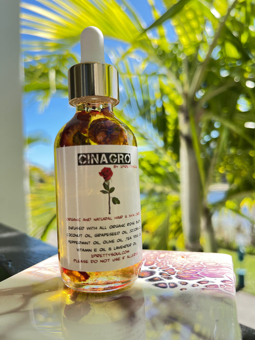 CINAGRO Organic Rose-Infused Oil 🌹 | Natural Hair & Skin Hydration by 1PrettySoul